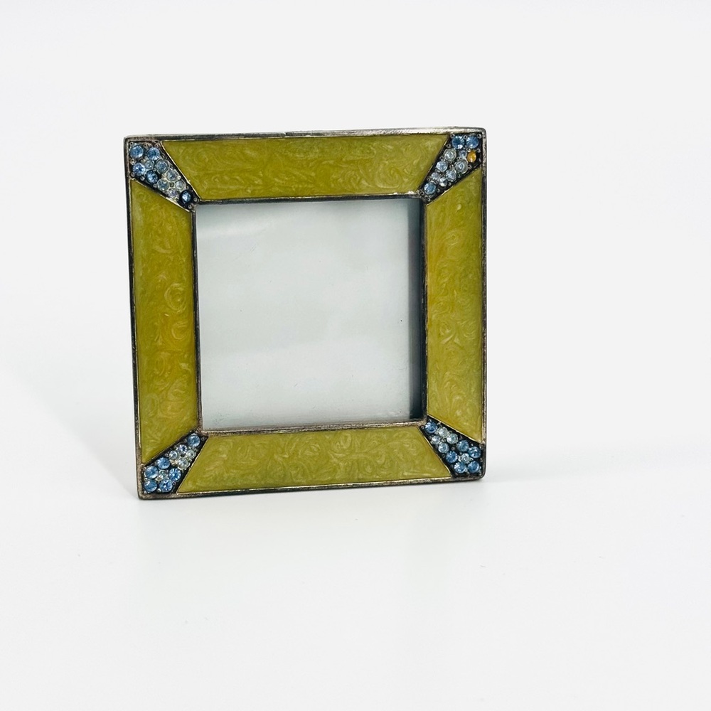 VTG Jay Strongwater Leland Emerald Enamel & Swarovski Crystal 2.75" Frame
